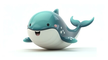 Cute and friendly blue whale 3D illustration. This happy-looking whale is sure to put a smile on your face.