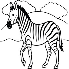 Zebra coloring pages. Zebra Animal outline. Animal line art