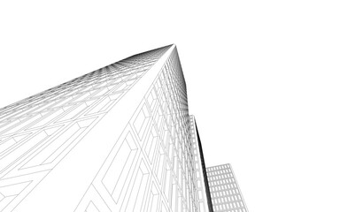 Fototapeta premium Modern city architecture 3d illustration