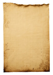 Parchment for baking culinary. Brown baking paper sheet isolated on white background, top view.