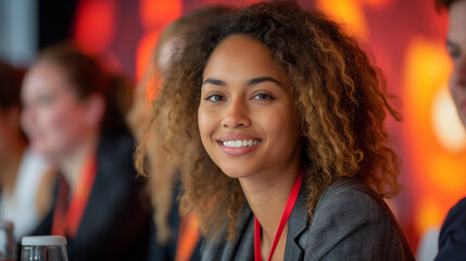 Obraz premium A visually rich composition featuring a dynamic youth conference with panel discussions, workshops, and networking sessions, empowering young leaders to exchange ideas and collabor
