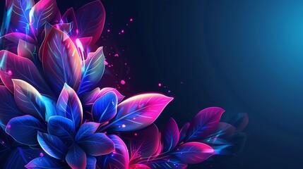 Fototapeta premium Glowing magical blue and purple leaves.