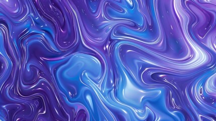 Obraz premium Vivid abstract image showcasing swirling patterns in blue and purple with a glossy, liquid effect.
