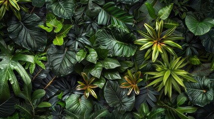Intricate and Lush Tropical Rainforest Plant Life in Closeup Photography