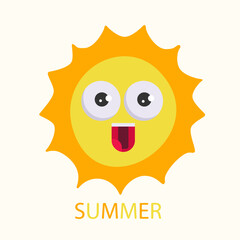 Flat Design Summer Illustration with Sun