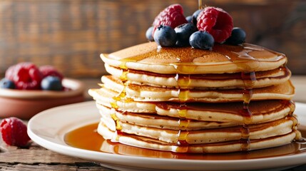 American cuisine. Hotcakes (American pancakes).