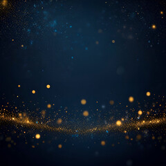 Obraz premium Golden shiny abstract background with blurred emerald lights sprinkles