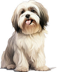 Adorable Lhasa Apso puppy drawings for creative use