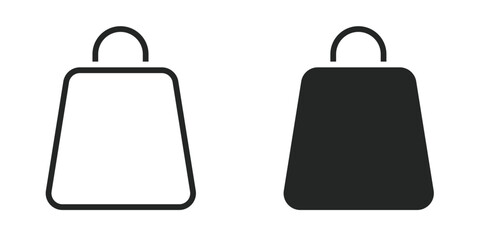 Black Shopping Icon Isolated on White Background