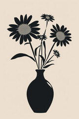 flat design illustration, silhouette of a vase