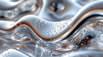 Brutalist futurist chrome metal organic fluid shapes and stars. Abstract liquid mercury metallic icon.