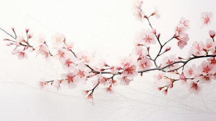 Tree branch flower Photo Overlays, Summer spring painted overlays white background