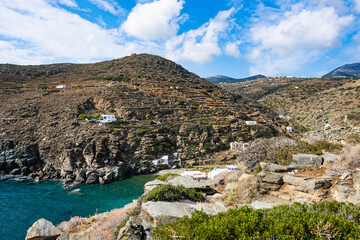 Sea bay with rocks near Kastro village, Sifnos island, Greece