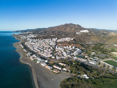 Mojacar bay in Almeria aerial view