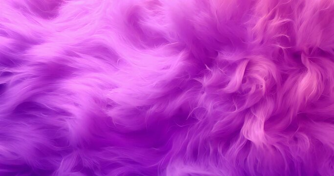 Abstract background, fabric wave and fur texture with luxury material for creative fashion wallpaper. Elegant, purple hair and wind with flow or motion for aesthetic cloth design or decoration