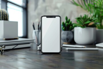 Smartphone on Wooden Table