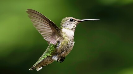 Obraz premium Calliope Hummingbird - Small Bird of Stunning Green Nature in Flight