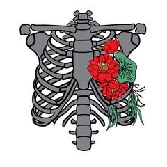 Rib Cage Floral SVG, Rib Cage, Floral SVG, Ribcage Flowers svg file, Skeleton Flower Svg, Rib Cage Floral Svg, Skeleton Ribs Bones Svg, Floral rib cage Cutting Files, Floral Skull SVG, Torso Floral