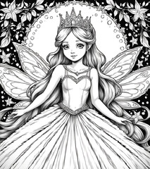 princess with a crown. coloring book for children