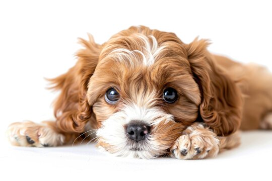 Adorable Cavapoo Puppy: Cute Portrait of a Loveable Pet Animal