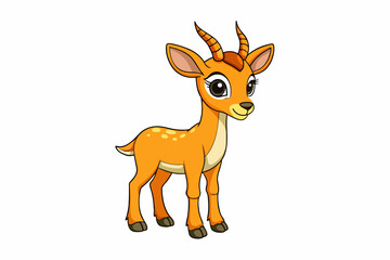 gazelle deer cartoon vector illustration