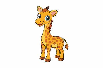 giraffe cartoon vector illustration