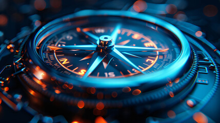 Business compass arrows showcase strategic options, underscoring the importance of alignment