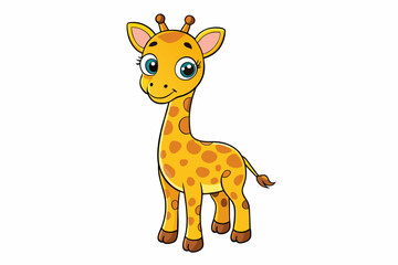 giraffe cartoon vector illustration