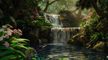 Fototapeta premium beautiful waterfall in the forest