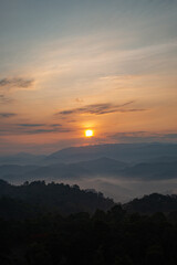 Obraz premium sunset over the mountains