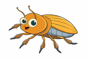 diving beetle cartoon vector illustration