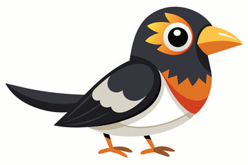 grosbeak bird cartoon vector illustration