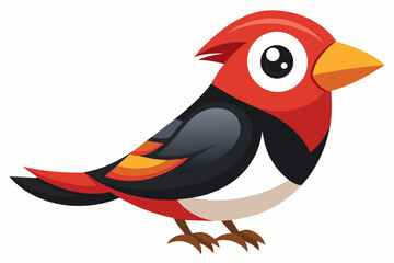 grosbeak bird cartoon vector illustration