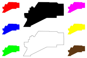 Denali Borough, Alaska (Boroughs and census areas in Alaska, United States of America,USA, U.S., US) map vector illustration, scribble sketch Denali map