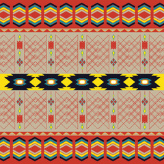 retro vintage ikat mexican ethnic aztec tribal acient batik pattern seamless background for fashion fabric and textile, 2d illustration