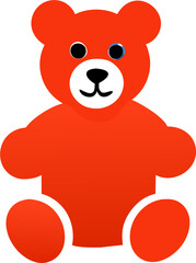 Cute Teddy Bear Multi Color Icon, Colorful Illustration