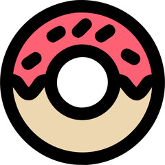 Fototapeta premium Cute Donut Multi Color Icon, Colorful Illustration