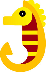 Fototapeta premium Cute Seahorse Multi Color Icon, Colorful Illustration