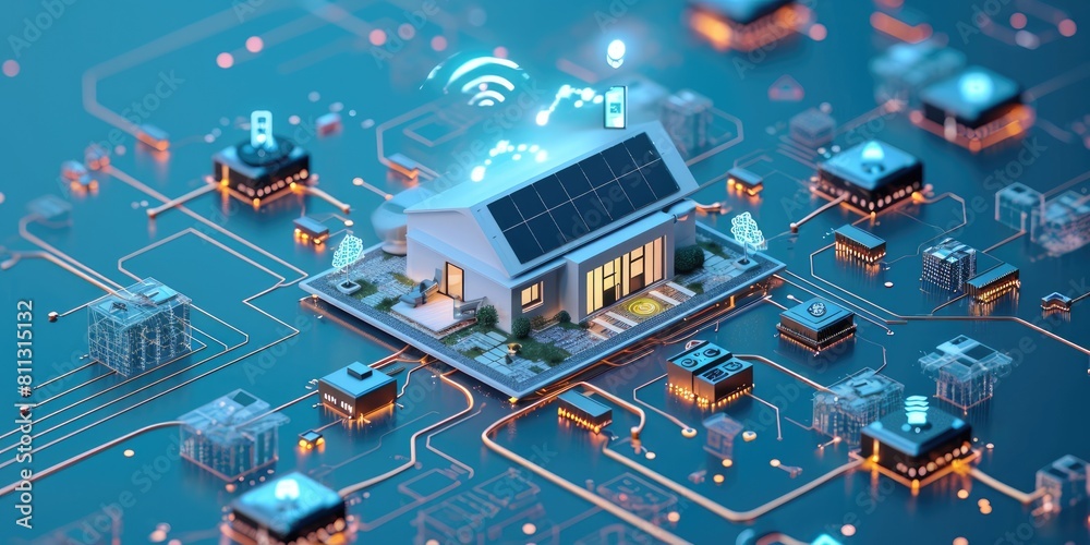 Aufkleber Images could illustrate digital transformations, tech integrations, or digitalization processes
