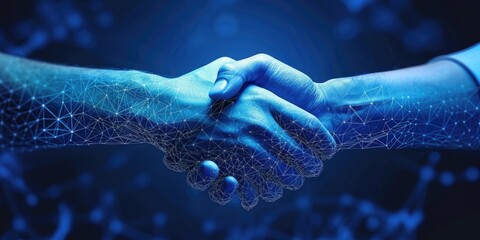 Fototapeta premium Represents partnerships and collaborations in the tech industry