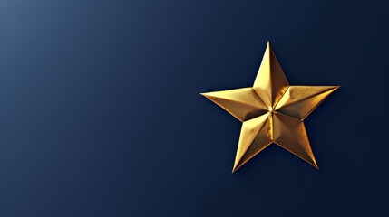 Memorial Day Tribute Poster with Gold Star on Navy Background