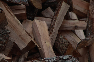 firewood in the yard