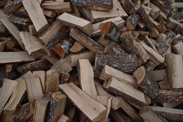 pile of firewood as background