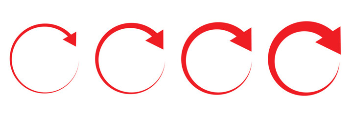 Red Circle arrow icon. Refresh and reload icon. Round arrows, repeat,  refresh icon vector. 