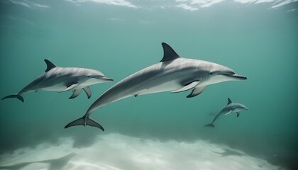 Obraz premium world oceans day with a view of ocean including fishes shark fishes and whales along sunrays and clouds