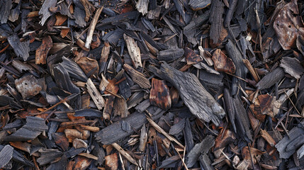 from above decorative wood bark used in gardens and childrens play areas