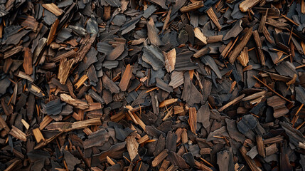 from above decorative wood bark used in gardens and childrens play areas