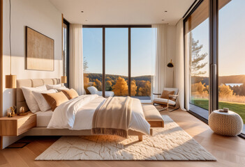 Interior Ideas - A bedroom in natural tones 