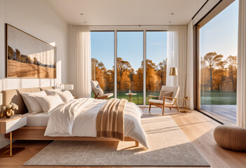 Interior Ideas - A bedroom in natural tones 