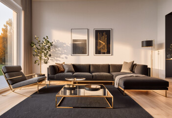 Interior Ideas - A living room in dark tones